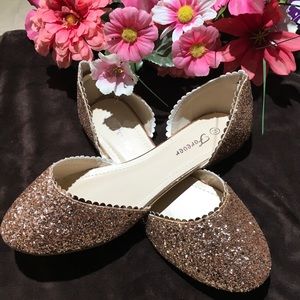 Rose Gold Glitter Flats